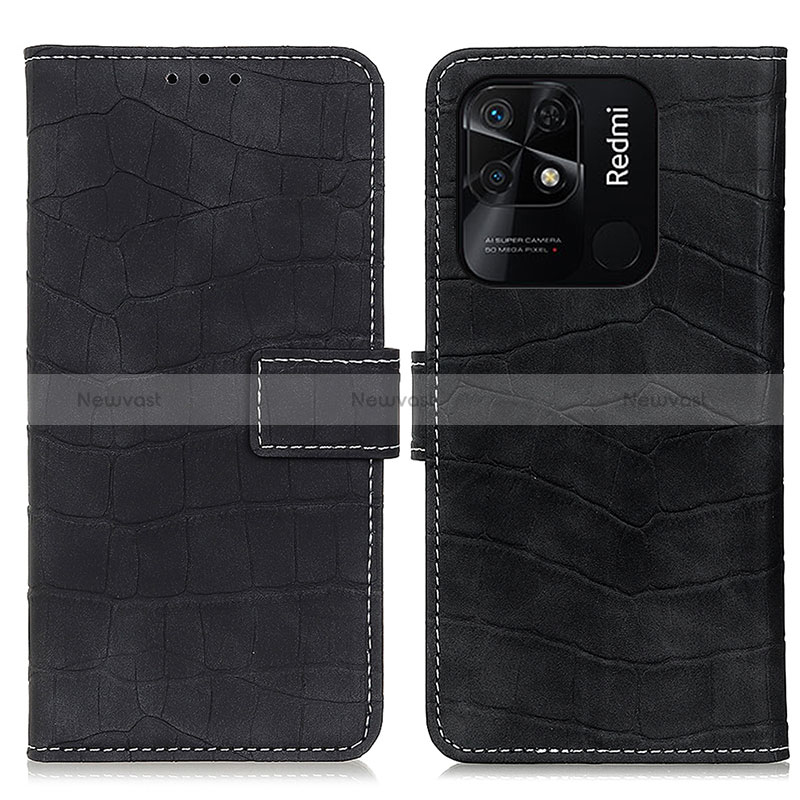 Leather Case Stands Flip Cover Holder K07Z for Xiaomi Redmi 10C 4G Black