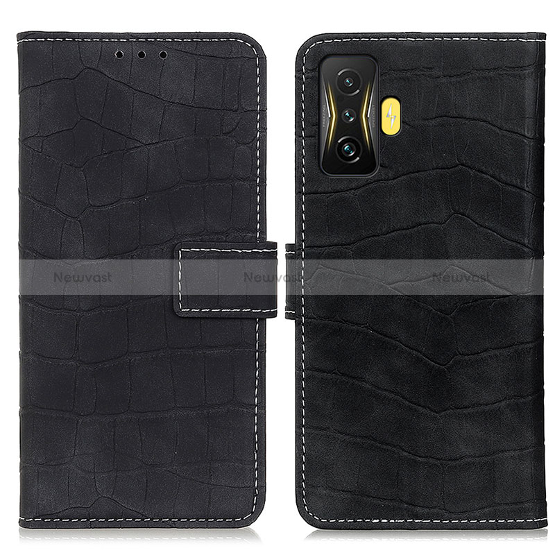 Leather Case Stands Flip Cover Holder K07Z for Xiaomi Redmi K50 Gaming AMG F1 5G Black