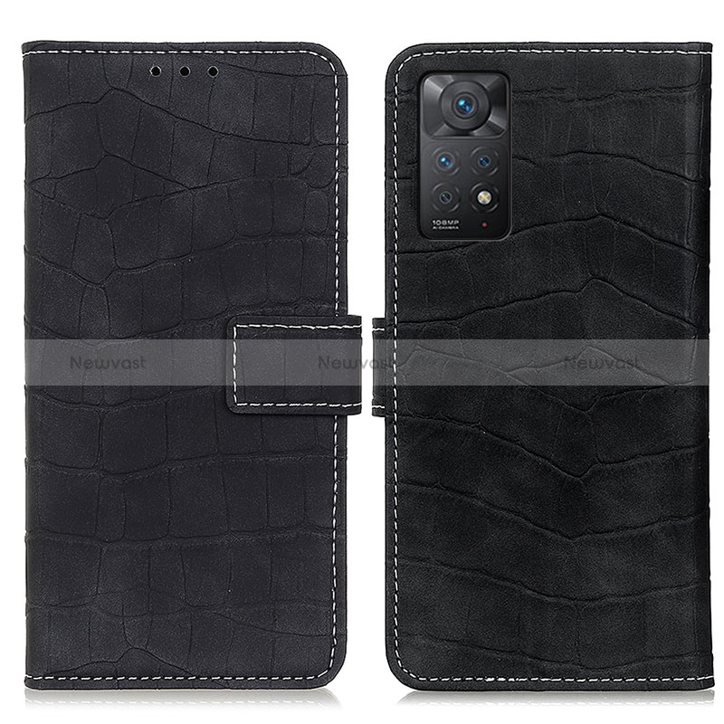 Leather Case Stands Flip Cover Holder K07Z for Xiaomi Redmi Note 11 Pro 5G Black