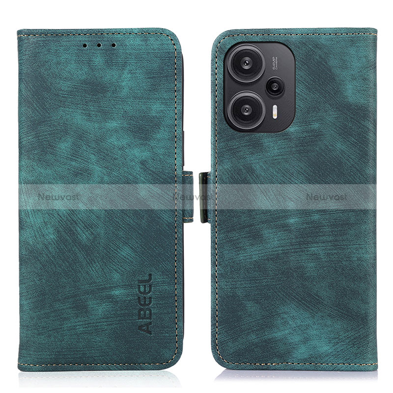 Leather Case Stands Flip Cover Holder K07Z for Xiaomi Redmi Note 12 Turbo 5G Green