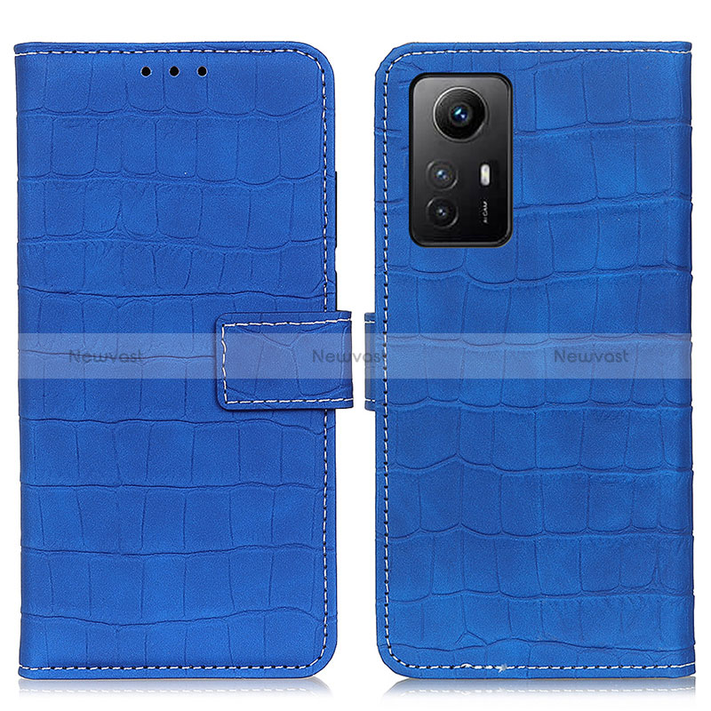 Leather Case Stands Flip Cover Holder K07Z for Xiaomi Redmi Note 12S Blue