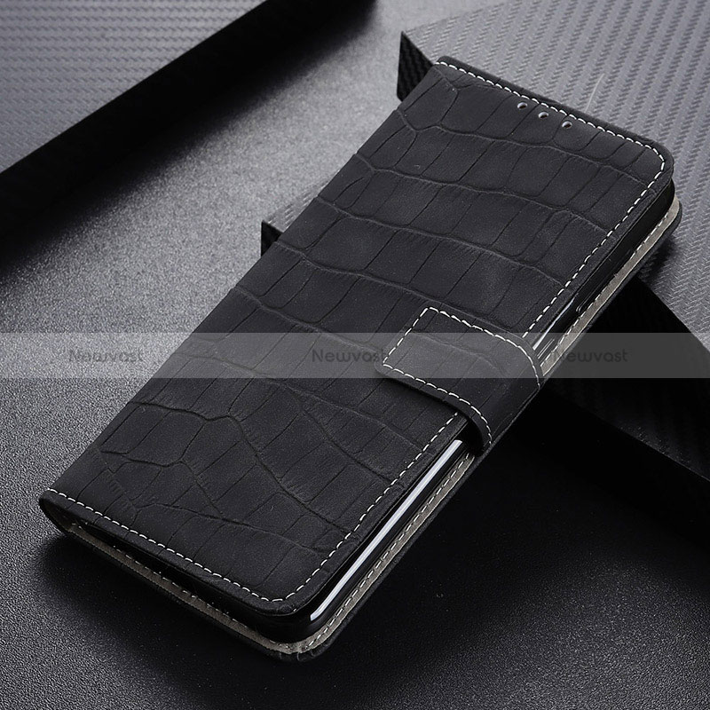 Leather Case Stands Flip Cover Holder K07Z for Xiaomi Redmi Note 9T 5G Black