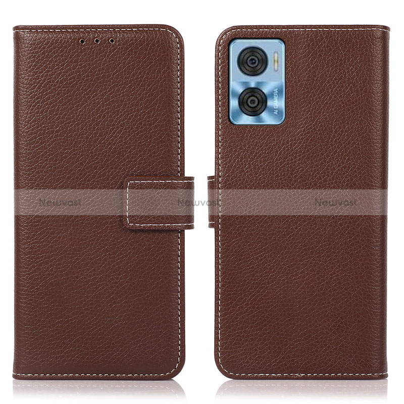 Leather Case Stands Flip Cover Holder K08Z for Motorola Moto E22