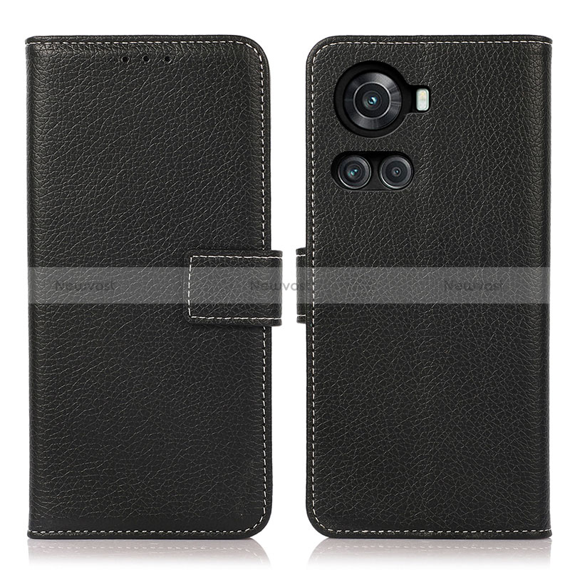 Leather Case Stands Flip Cover Holder K08Z for OnePlus 10R 5G Black