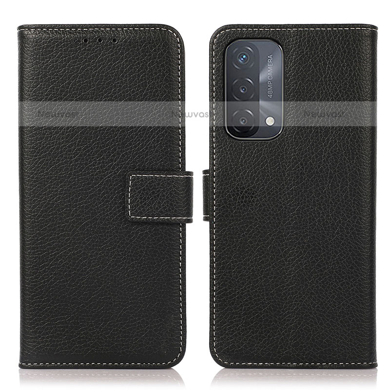 Leather Case Stands Flip Cover Holder K08Z for OnePlus Nord N200 5G Black