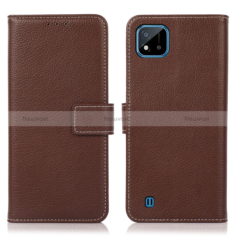 Leather Case Stands Flip Cover Holder K08Z for Realme C11 (2021)