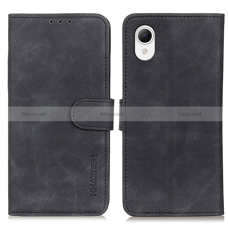 Leather Case Stands Flip Cover Holder K08Z for Samsung Galaxy A23e 5G Black