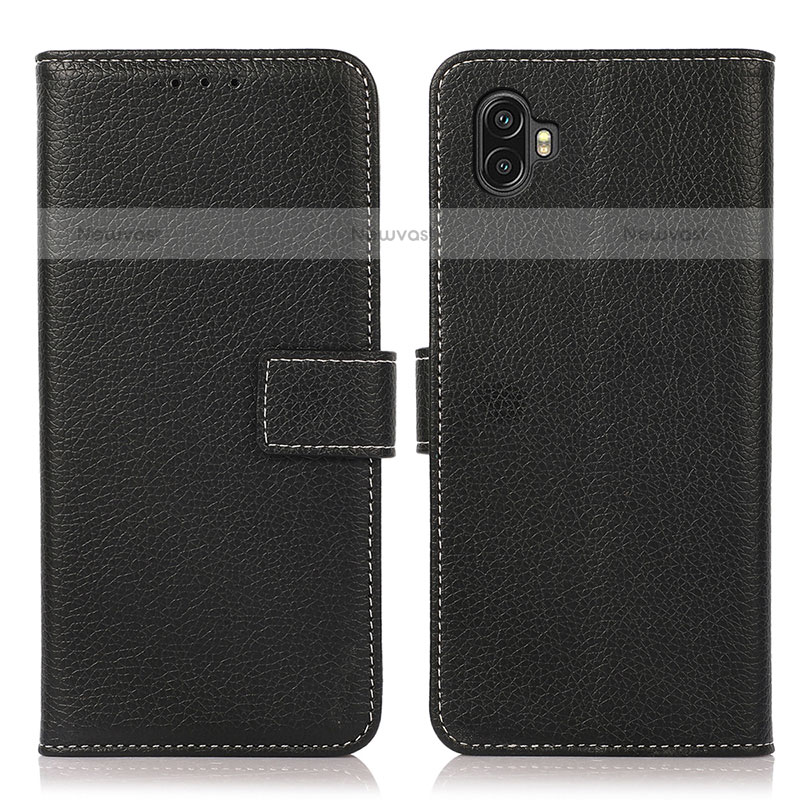 Leather Case Stands Flip Cover Holder K08Z for Samsung Galaxy XCover 6 Pro 5G Black