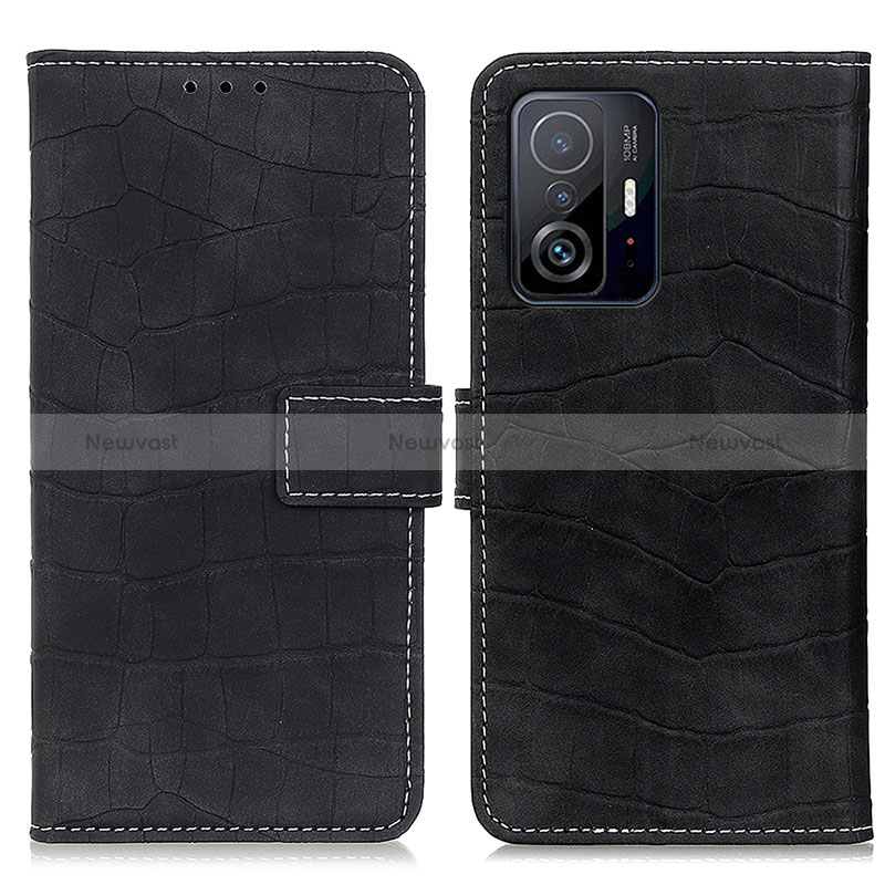 Leather Case Stands Flip Cover Holder K08Z for Xiaomi Mi 11T 5G Black