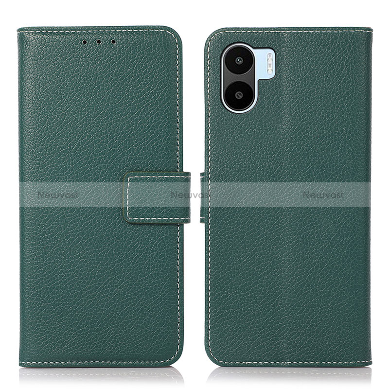 Leather Case Stands Flip Cover Holder K08Z for Xiaomi Poco C51 Green