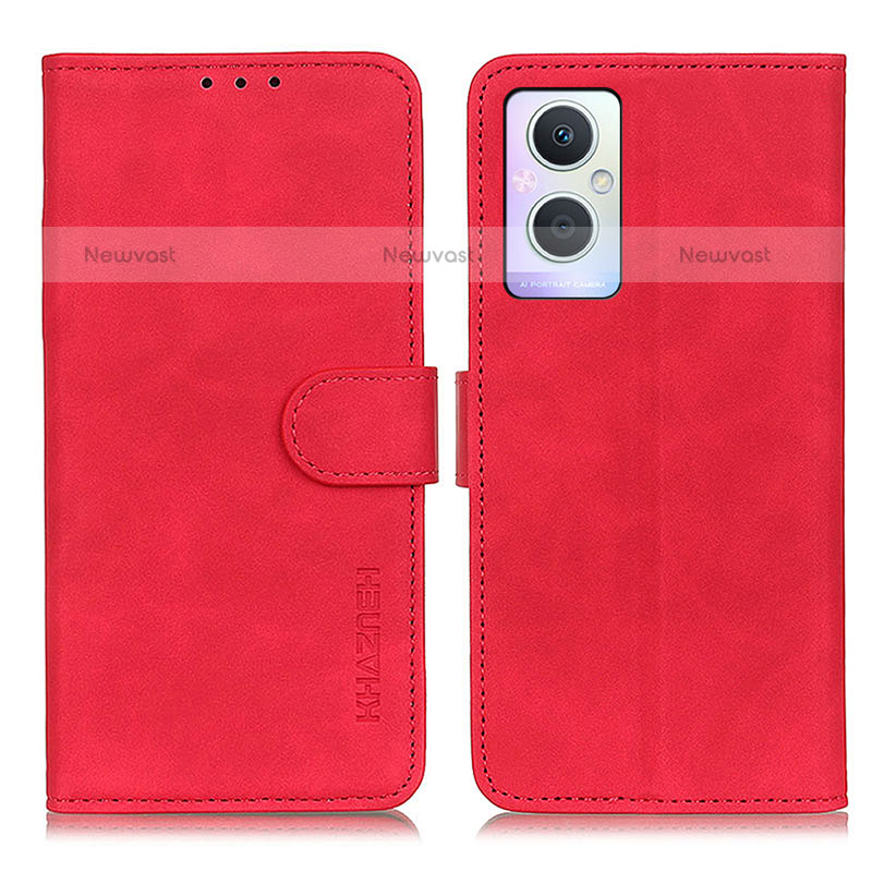 Leather Case Stands Flip Cover Holder K09Z for OnePlus Nord N20 5G Red