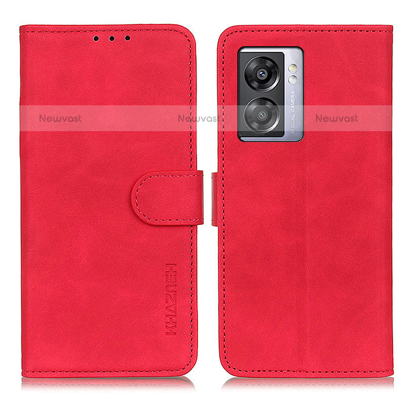 Leather Case Stands Flip Cover Holder K09Z for OnePlus Nord N300 5G Red