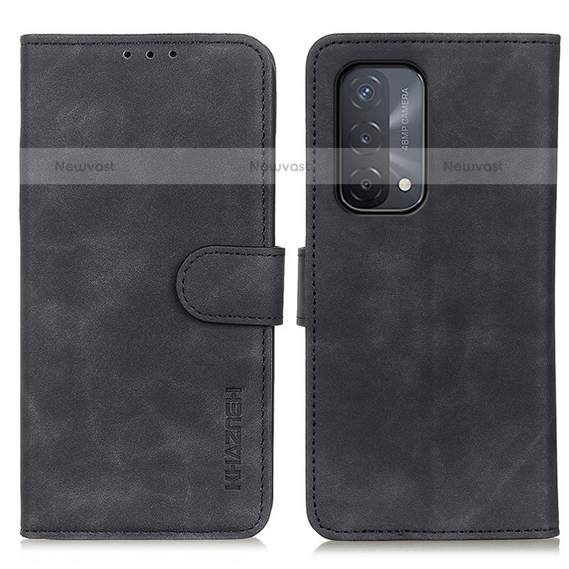 Leather Case Stands Flip Cover Holder K09Z for Oppo A93 5G Black