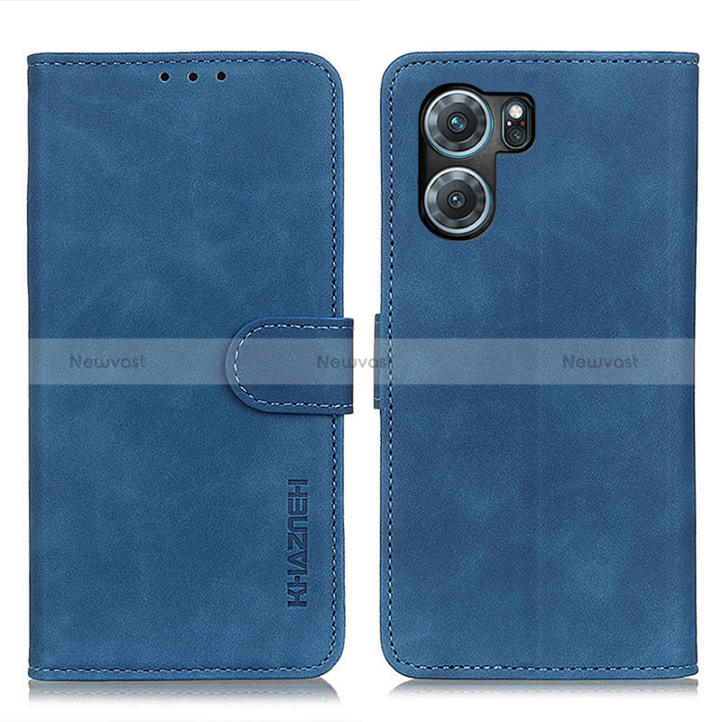 Leather Case Stands Flip Cover Holder K09Z for Oppo K10 5G Blue