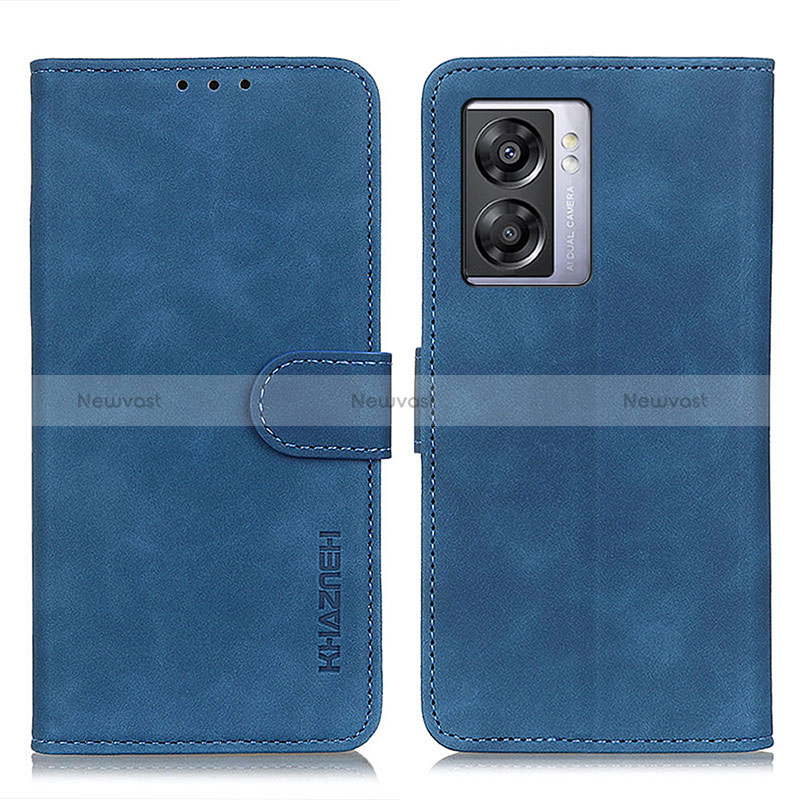 Leather Case Stands Flip Cover Holder K09Z for Oppo K10 5G India Blue