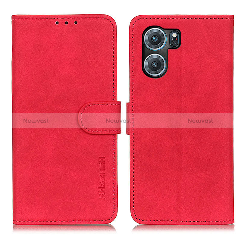 Leather Case Stands Flip Cover Holder K09Z for Oppo K10 5G Red