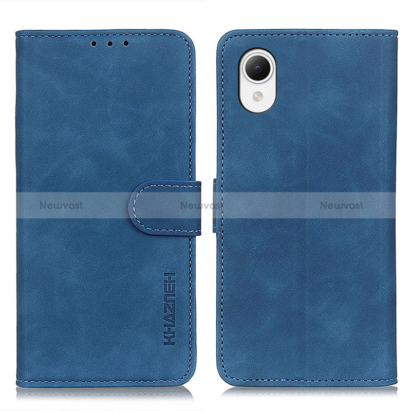 Leather Case Stands Flip Cover Holder K09Z for Samsung Galaxy A23s Blue