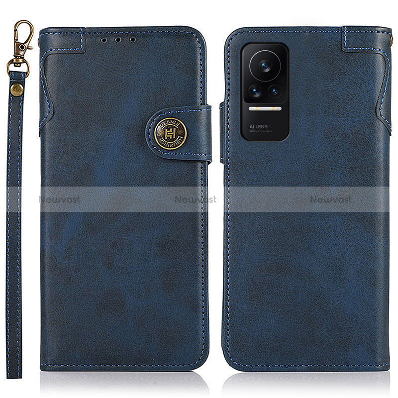 Leather Case Stands Flip Cover Holder K09Z for Xiaomi Civi 1S 5G Blue