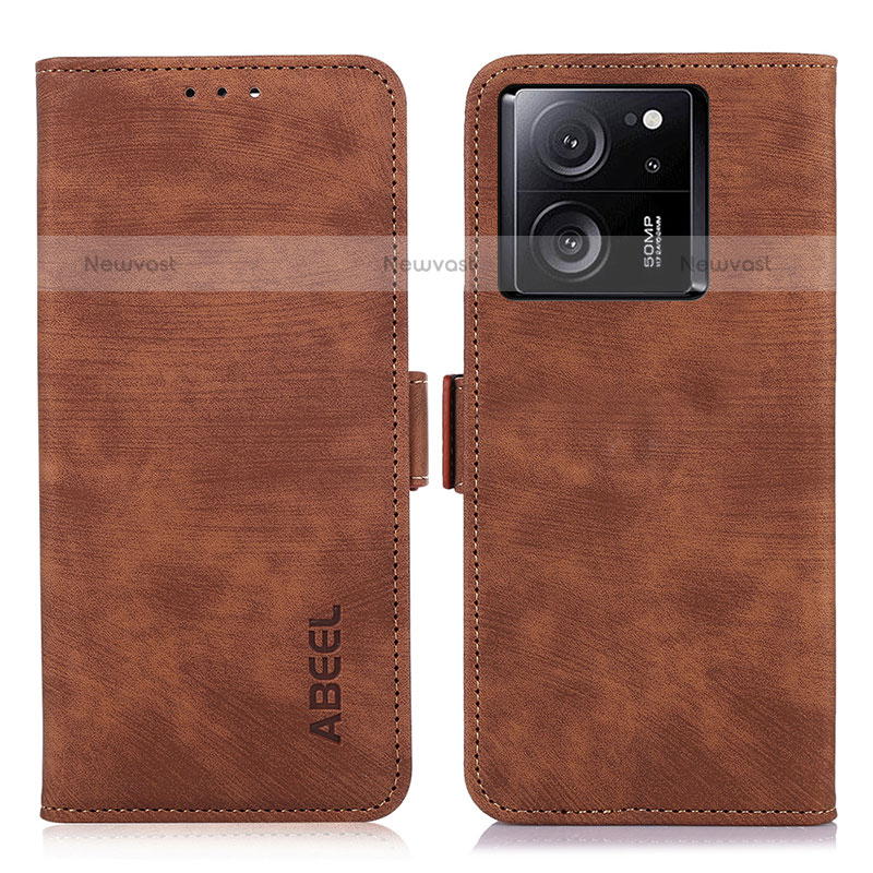 Leather Case Stands Flip Cover Holder K09Z for Xiaomi Redmi K60 Ultra 5G Brown