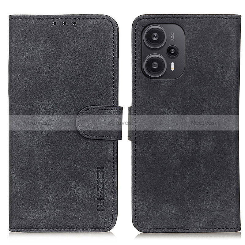 Leather Case Stands Flip Cover Holder K09Z for Xiaomi Redmi Note 12 Turbo 5G Black