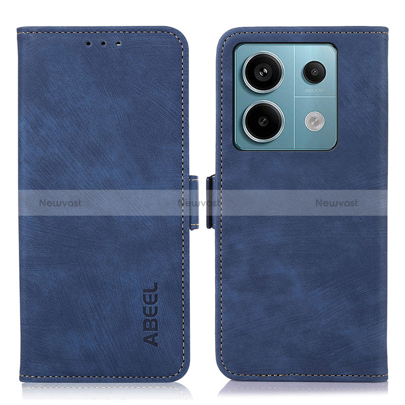 Leather Case Stands Flip Cover Holder K09Z for Xiaomi Redmi Note 13 Pro 5G Blue