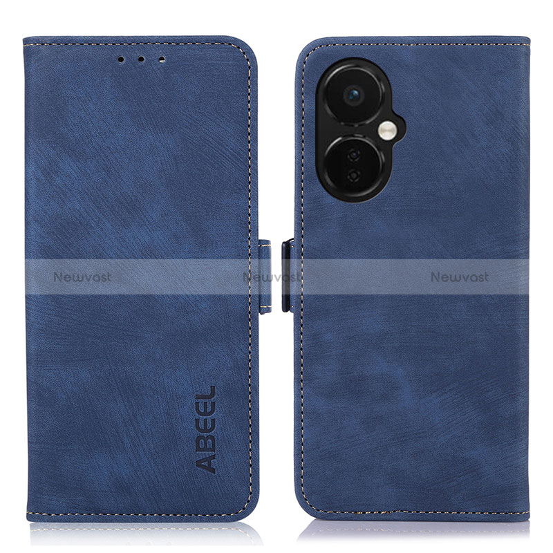 Leather Case Stands Flip Cover Holder K10Z for OnePlus Nord CE 3 5G Blue