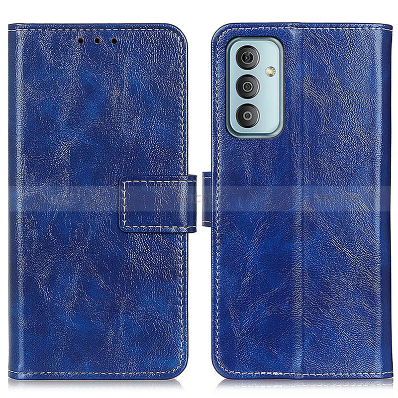 Leather Case Stands Flip Cover Holder KZ04 for Samsung Galaxy F23 5G Blue