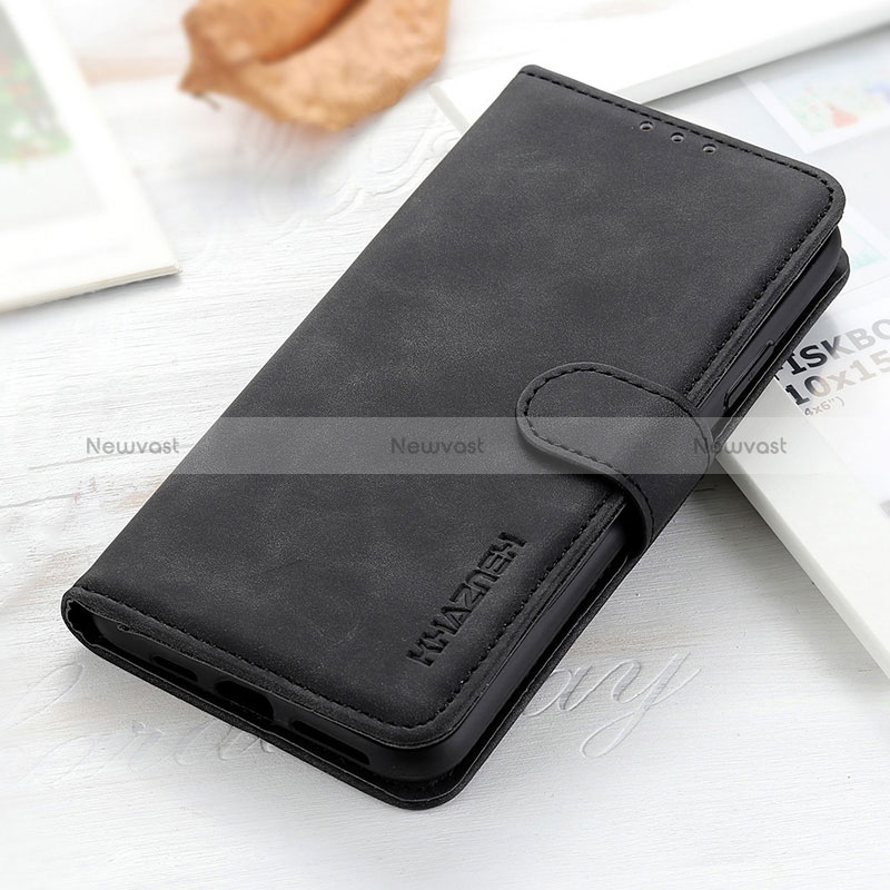 Leather Case Stands Flip Cover Holder KZ3 for Huawei Honor 50 Lite Black