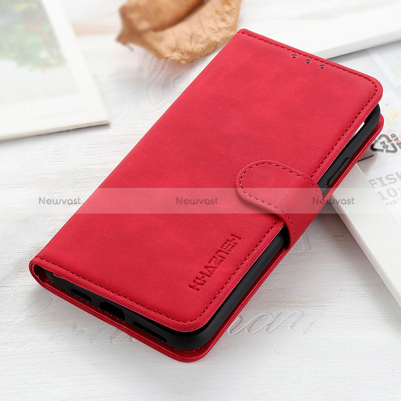 Leather Case Stands Flip Cover Holder KZ3 for Huawei Honor 50 Lite Red