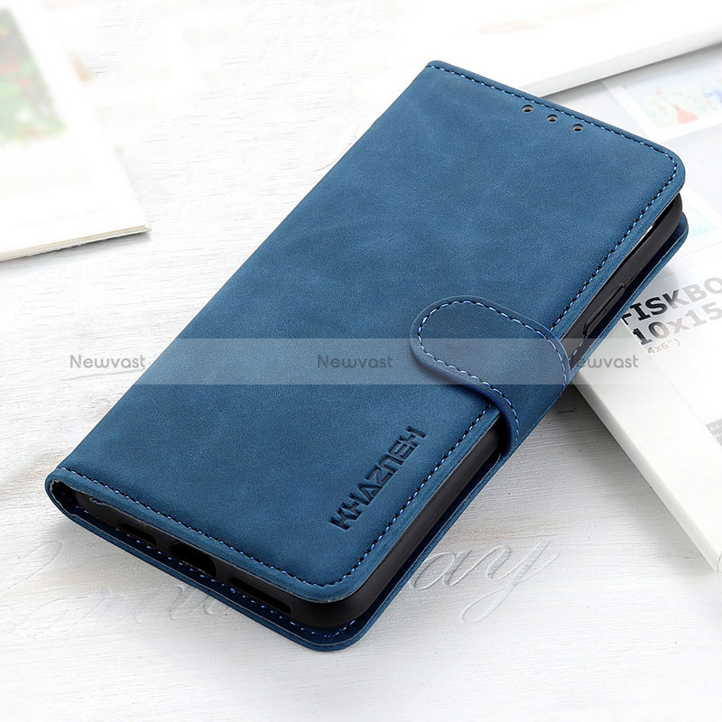 Leather Case Stands Flip Cover Holder KZ3 for Huawei Honor X8b Blue