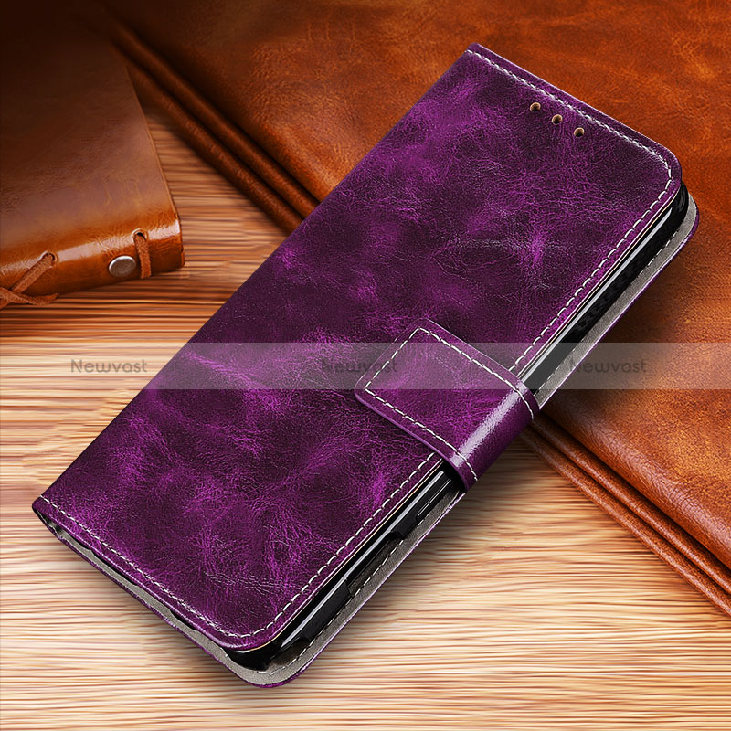 Leather Case Stands Flip Cover Holder KZ4 for Huawei Honor Magic5 5G Purple