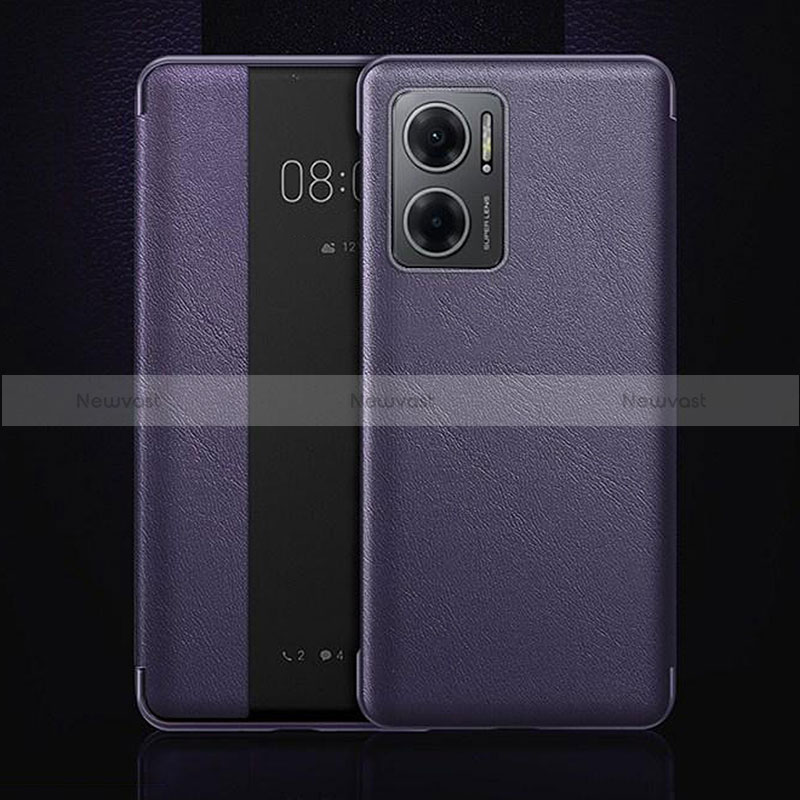 Leather Case Stands Flip Cover Holder L01 for Realme V23 5G Purple