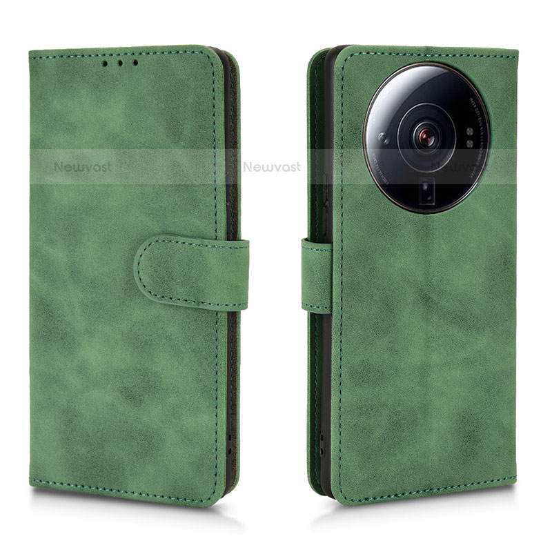 Leather Case Stands Flip Cover Holder L01 for Xiaomi Mi 12 Ultra 5G Green