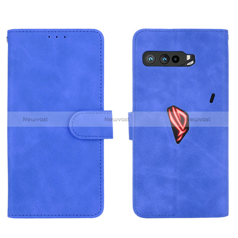 Leather Case Stands Flip Cover Holder L01Z for Asus ROG Phone 3 Blue