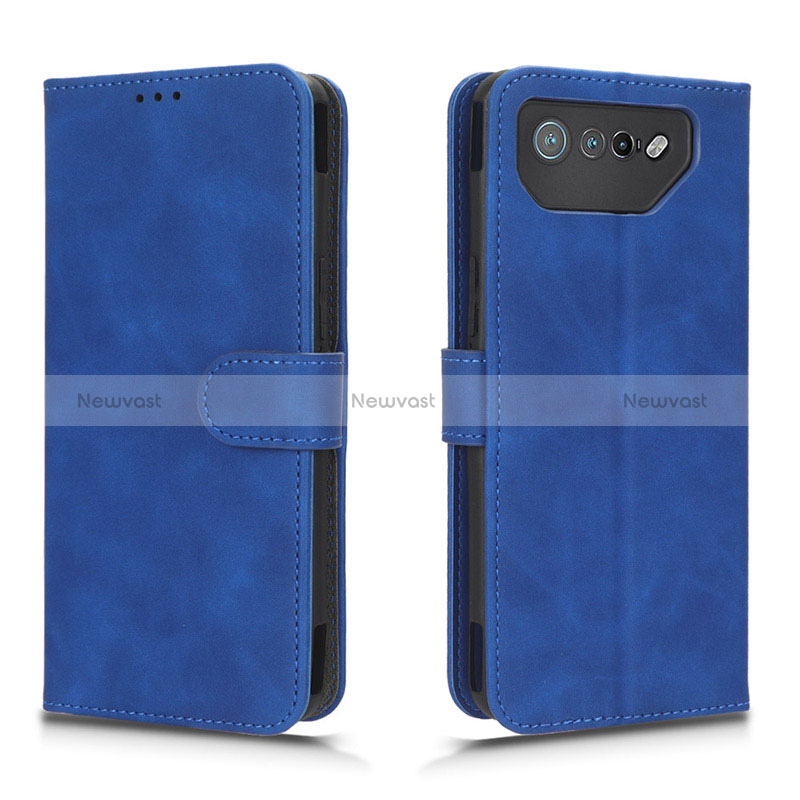 Leather Case Stands Flip Cover Holder L01Z for Asus ROG Phone 7 Blue