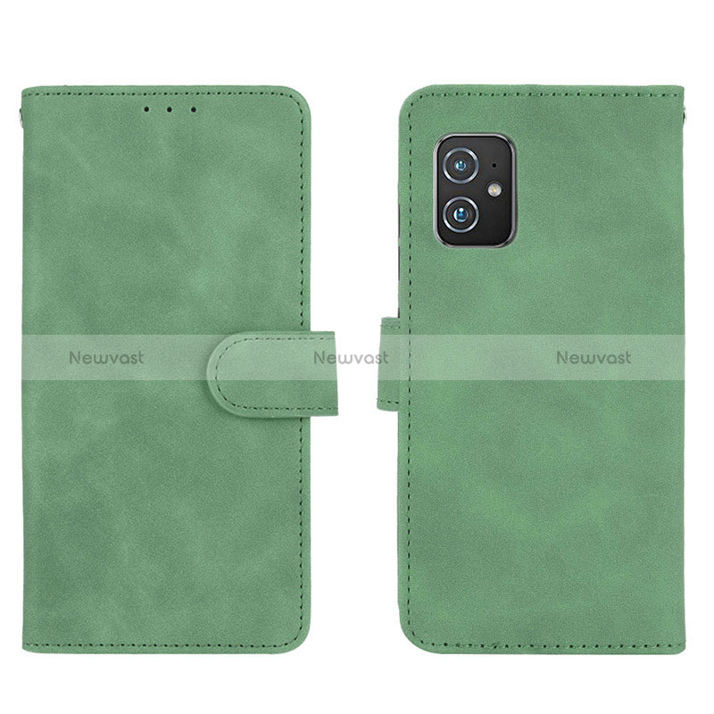 Leather Case Stands Flip Cover Holder L01Z for Asus Zenfone 8 ZS590KS Green