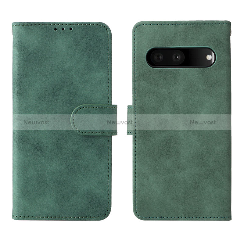 Leather Case Stands Flip Cover Holder L01Z for Google Pixel 7 Pro 5G Green