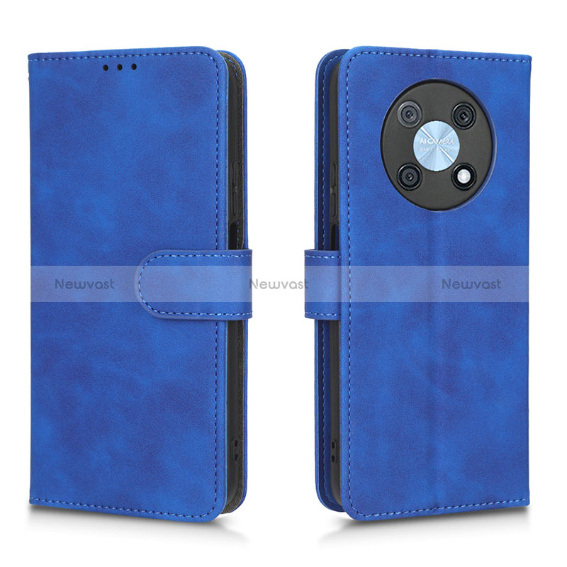 Leather Case Stands Flip Cover Holder L01Z for Huawei Enjoy 50 Pro Blue