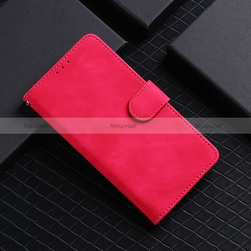 Leather Case Stands Flip Cover Holder L01Z for Huawei Honor 50 5G Hot Pink