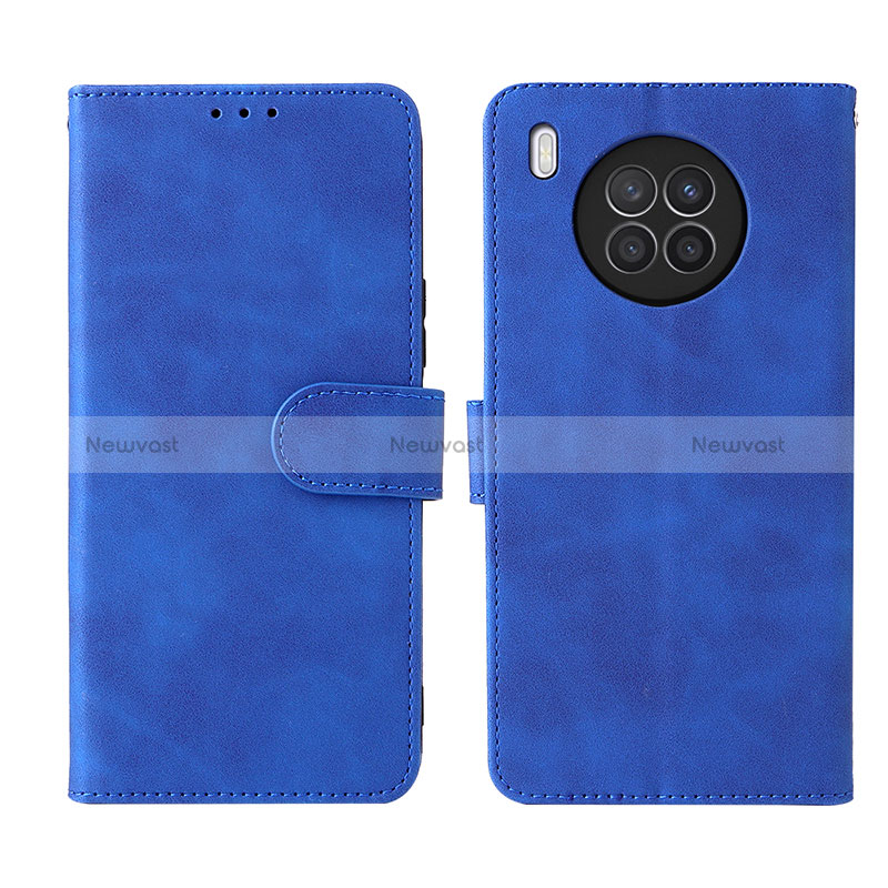 Leather Case Stands Flip Cover Holder L01Z for Huawei Honor 50 Lite Blue