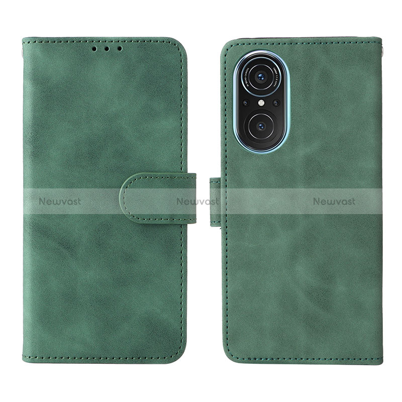 Leather Case Stands Flip Cover Holder L01Z for Huawei Honor 50 SE 5G Green