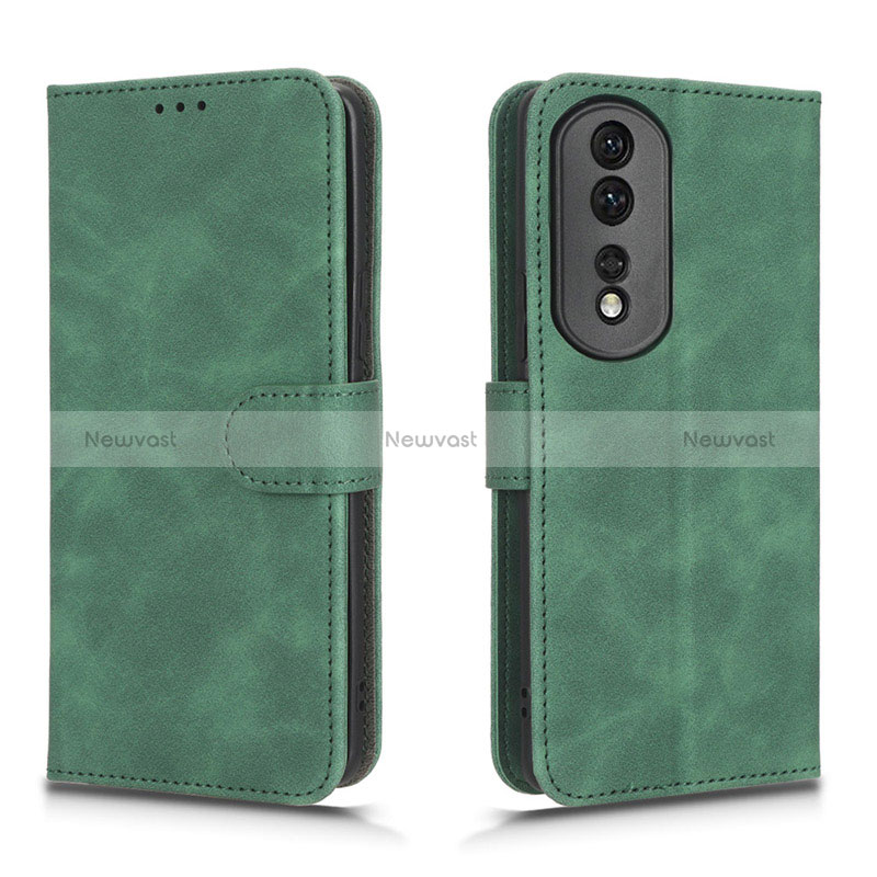 Leather Case Stands Flip Cover Holder L01Z for Huawei Honor 80 Pro Flat 5G Green