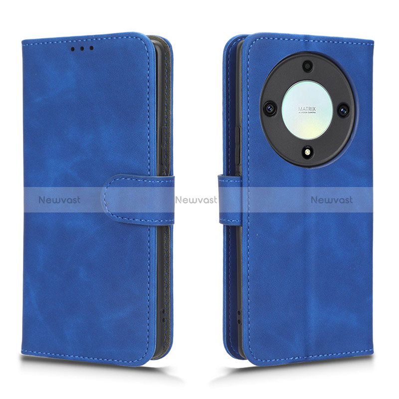 Leather Case Stands Flip Cover Holder L01Z for Huawei Honor Magic5 Lite 5G Blue