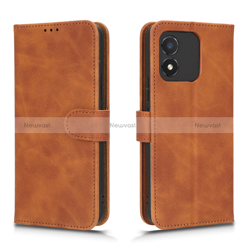 Leather Case Stands Flip Cover Holder L01Z for Huawei Honor X5 Brown