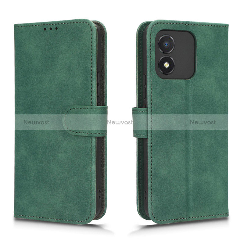 Leather Case Stands Flip Cover Holder L01Z for Huawei Honor X5 Green