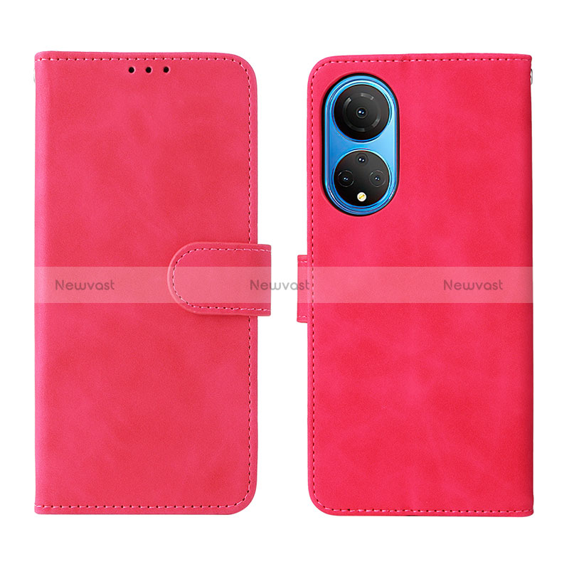 Leather Case Stands Flip Cover Holder L01Z for Huawei Honor X7 Hot Pink