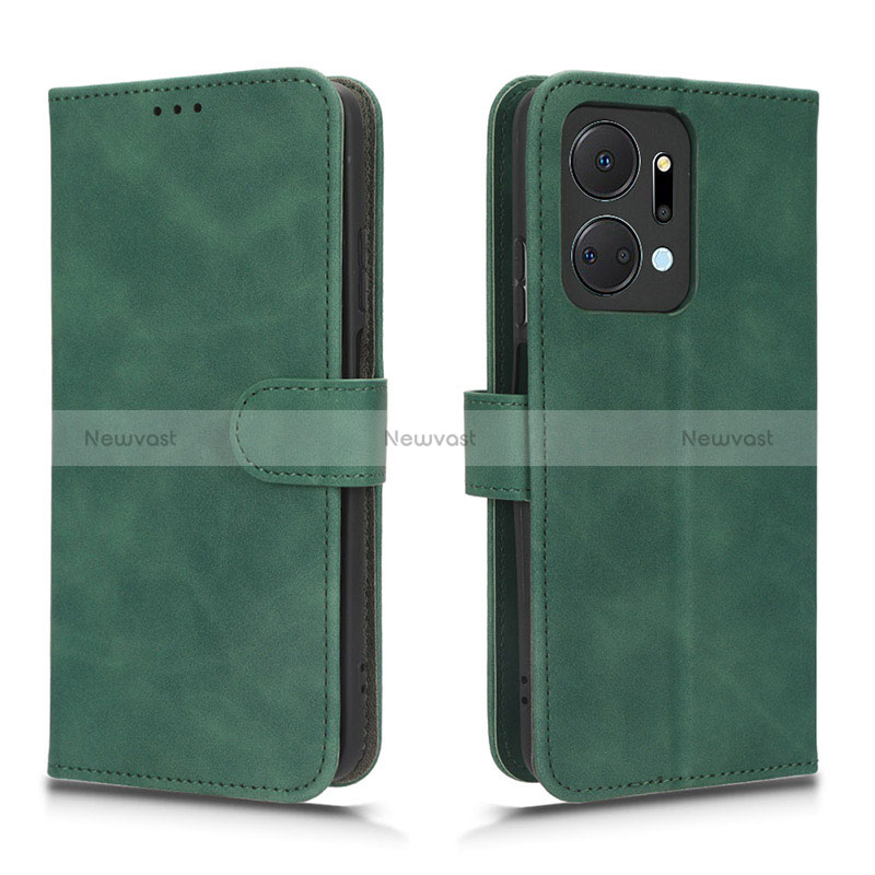 Leather Case Stands Flip Cover Holder L01Z for Huawei Honor X7a Green