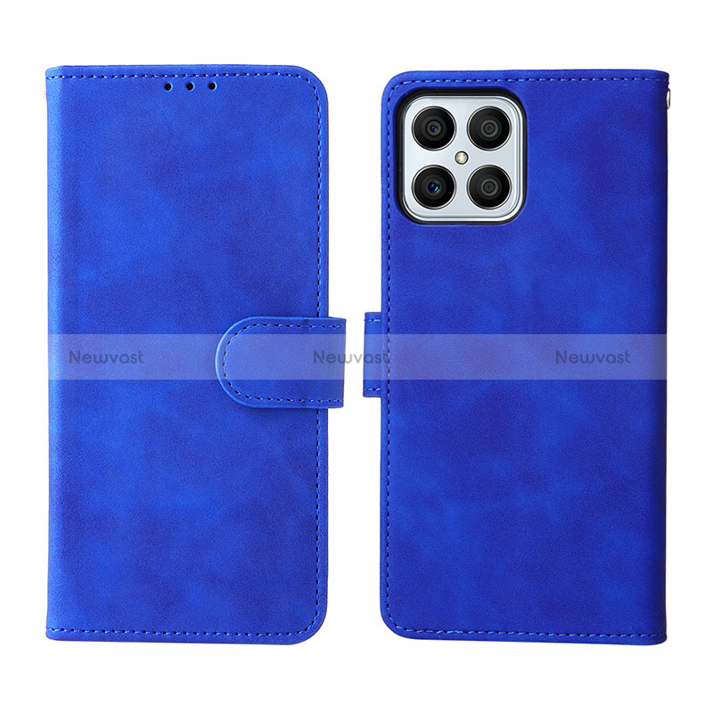 Leather Case Stands Flip Cover Holder L01Z for Huawei Honor X8 4G Blue