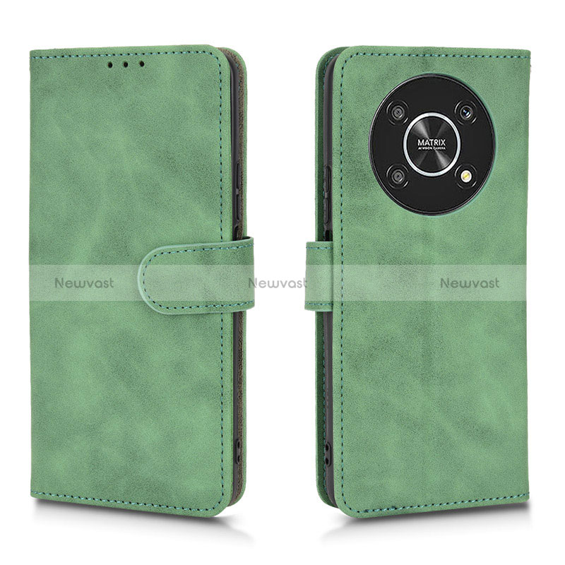 Leather Case Stands Flip Cover Holder L01Z for Huawei Honor X9 5G Green