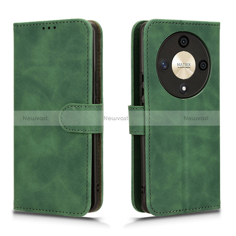 Leather Case Stands Flip Cover Holder L01Z for Huawei Honor X9b 5G Green